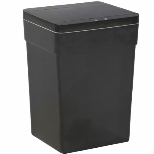 BestOffice 13 Gallon Trash Can Automatic Kitchen Trash Can Touch Free High-Capacity Garbage Can with Lid for Bedroom Bathroom Home Office 50 Liter (Black, 1) (1, Black) - color: Black