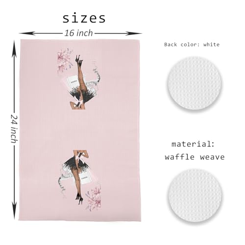 Black & Pink Bathroom Accessory Set of 2 Hand Towels - Pink Flower Design - color: A - Pink Base