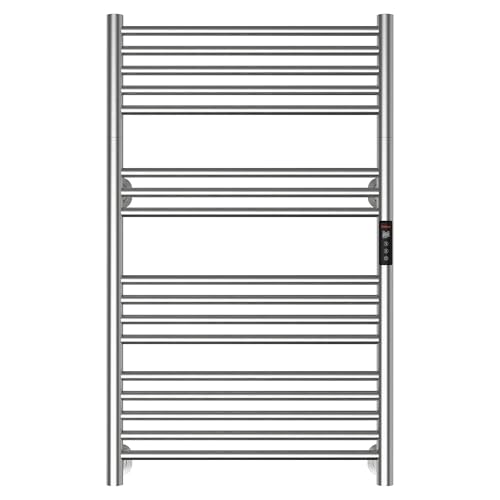 Heated Towel Rack Foldable Smart Dual-Zone APP No-Drill Brushed CA3 - color: Brushed, size: Ultra-17Bar H35.43 x W21.65