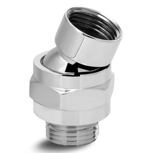 Shower Head Swivel Ball Adapter,Solid Brass Universal Head Connector,Shower Swivel Adapter,Shower Arm Adapter for Flexible Positioning(Electroplated version) - color: Electroplated version