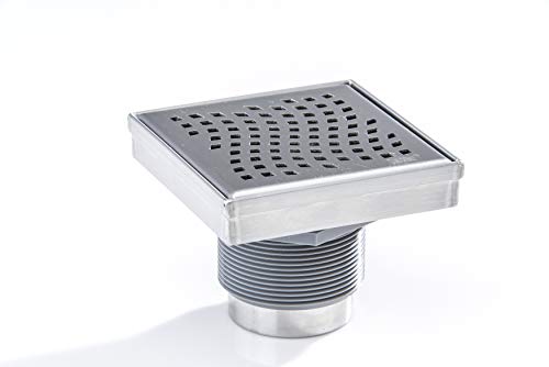 Designline 4 in. x 4 in. Square Drain Wave Grate - size: 4", style: Wave
