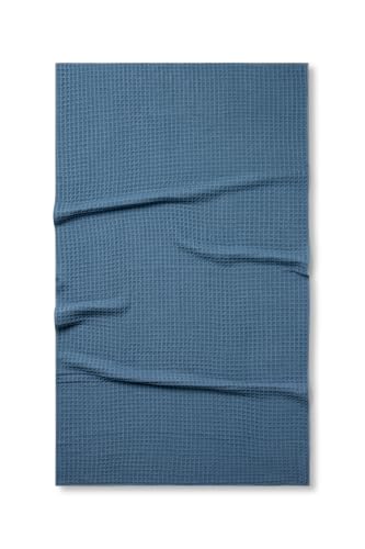 GEOMETRY Midnight Blue Waffle Bath - color: Midnight, size: 31" x 57" (1 Pack)