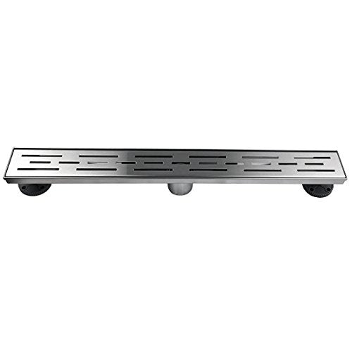 Neodrain 28-Inch Brushed Linear Shower Drain with Brick Pattern Grate | 304 Stainless Steel,Durable Bathroom Floor Drain,Rectangle Linear Drain with Hair Strainer & Adjustable Feet,CUPC certified - color: Stainless, size: 28 In