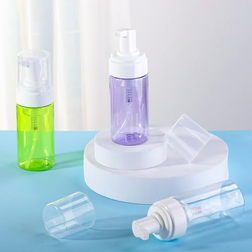 Foam Pump Bottle 4oz 2 Pack Small Plastic Refillable Foaming Bottles | Empty Leak Proof Foaming Soap Dispenser for Shampoo, Hand Soap, Body Wash, Face Wash (120ml) - color: Green