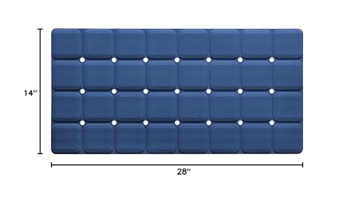 Webos Silicone Bath Mat with Suction Cups – Non-Slip Foldable Bathtub & Shower Mat, Durable & Quick-Dry Safety Tub Mat with Large Drain Holes for Families 28"x 14" Navy Blue - color: Navy Blue, size: 28" x 14" (Rectangular)