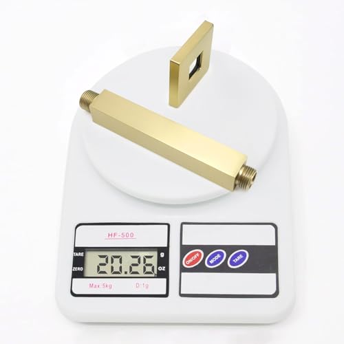 Enga Brass 6-Inch Straight Shower Arm with Flange, Brushed Gold - color: Brushed Gold, style: 6 Inch