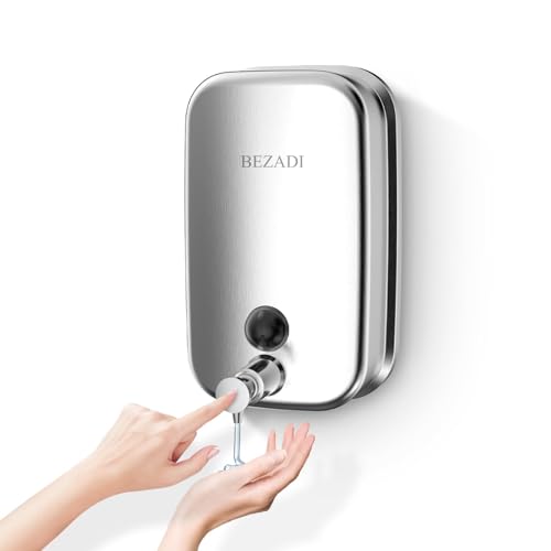Stainless Steel Hand Soap Dispenser for Bathroom Kitchen 35fl oz/1000ml Wall Mount Liquid Soap Dispensers 8183 - size: 1000ml