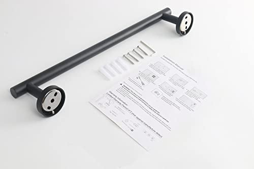 TocTen Bath Towel Bar - Thicken SUS304 Stainless Steel Bathroom Towel Holder, Towel Rod for Bathroom Heavy Duty Wall Mounted Towel Rack Hanger (18IN, Matte Black) - color: Black, size: 18IN