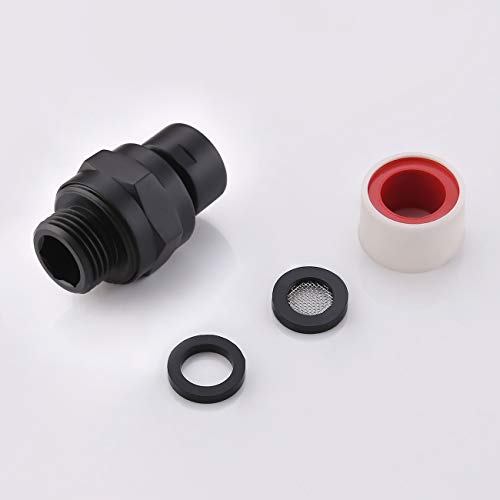 KES Shower Head Swivel Ball Joint Shower Connector Adapter Brass Adjustable | Shower Arm Extension Universal Component Matt Black, PSB101-BK - color: Matte Black