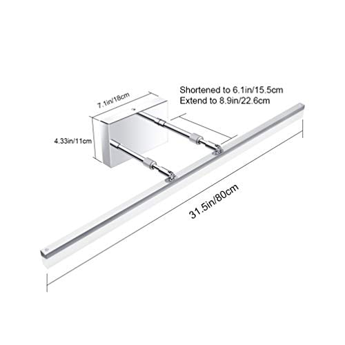 Aipsun 31.5 inch LED Vanity Lights Adjustable Bathroom Light Fixtures Bathroom Lighting Fixture Over Mirror Chrome Modern Vanity Lighting 5500K - color: Chrome, size: 31.5 in