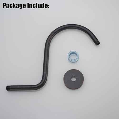 RANDOM S Shaped Shower Head Riser Pipe,Goose Neck Shower Arm 13 Inch Shower Head Extension Arm with Flange,Standard 1/2" Connection,Oil Rubbed Bronze.RD-91098-13ORB - color: Oil Rubbed Bronze