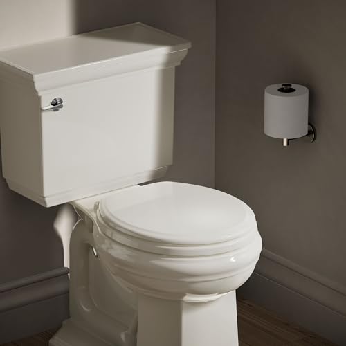 " KOHLER 20455-96 Ridgewood Round Soft Close Toilet Seat, Quiet-Close, Wood Toilet Seat, Home Essentials, Biscuit" - color: Biscuit