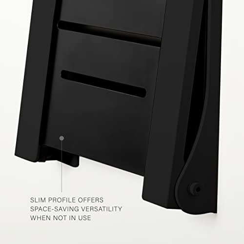 Seachrome SHAF-185155-PBS-S-MB High Back Silhouette Folding Wall Mount Shower Bench Seat with Matte Black Frame - color: Matte Black Seat With Matte Black Frame
