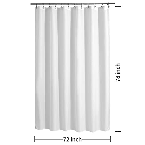 ALYVIA SPRING 72x78 Long Waterproof Fabric Shower Curtain or Liner White | 2 Magnets, Soft Cloth & Hotel Quality, Machine Washable, Light-Weight, Long Size - color: White, size: 72"W x 78"L (Pack of 1)