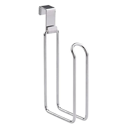 mDesign Metal Over The Tank Toilet Tissue Paper Roll Holder Dispenser and Reserve for Bathroom Storage and Organization - Hanging, Holds 1 Roll - Chrome