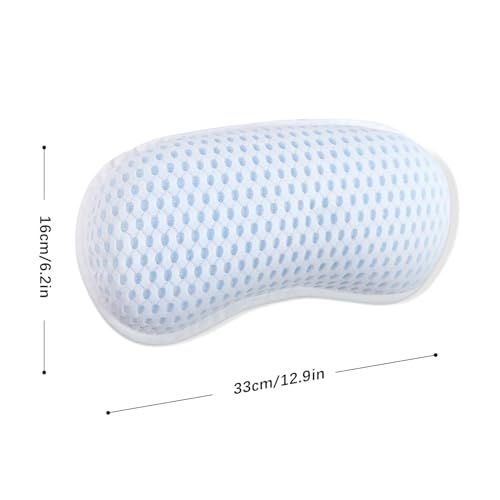 Bathtub Bath Pillows for Tub - Bathtub Pillow for Neck & Back Support with Ergonomic TPE, 4D Mesh Upgraded Bath Tub Pillow Headrest with 3 Strong Suction Cups & Hook, Bathroom Accessories, Spa Gifts - size: Small White