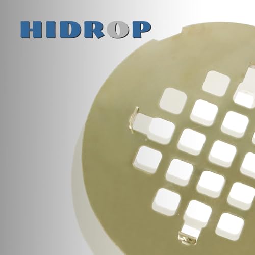 HIDROP Brushed Gold Snap-in Shower Floor Drain Cover, 4-1/4" OD Round Grid | Stainless Steel Shower Drain Cover, Snap Shower Drain Replacement, Hair Catcher, Easy-to-Install, Bathroom Shower Strainer - color: Gold