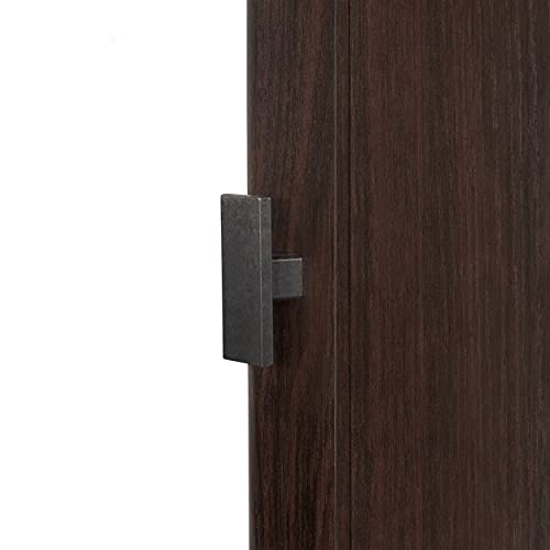 RiverRidge Hayward 2-Door Bathroom Wall Medicine Cabinet, Dark Woodgrain | Open Display Shelf, Adjustable Interior Shelf, Laundry Storage, Wall-Mounted Over the Toilet Space-Saving Cabinet - color: Dark Woodgrain
