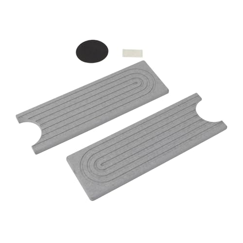 Aramox Diatomite Faucet Mat, Fast Drying Absorbent Pad with Sanding Tool, Light Gray, 23.6x3.9 Inch, for Kitchen Bathroom RV Countertop - color: Light Gray
