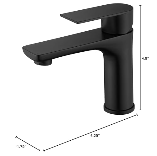 SUMERAIN Stainless Steel Bathroom Sink Faucet Lead-Free Matte Black Lavatory Faucet Single Handle | Stainless Steel, Lead-Free, Unique Flow Pattern, Water-saving, Easy DIY Install - color: Matte Black