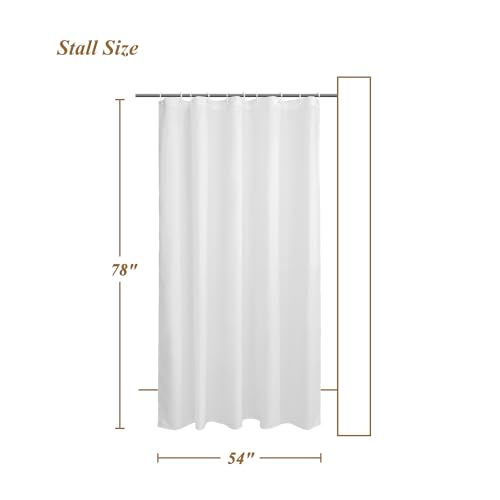Mrs Awesome 54x78 Sustainable Shower Curtain Liner, Recycled Polyester Material, Eco Friendly, Non Plastic & Freon-Free Washable Stall Fabric Shower Curtain Liner with Magnets, 54" x 78", White - size: 54"W x 78"L (Pack of 1)