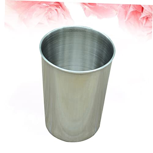 2pcs Stainless Steel Water Tumbler Cups Versatile Beverage and Toothbrush Holder Silver for Home Parties and Washrooms Easy to Clean Design - size: 6X6cm