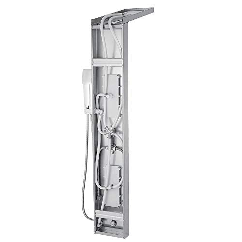 Rainfall Shower Panel Tower Stainless Steel Multi-Function Shower Panel System with Body Massage Jets Tub Resort