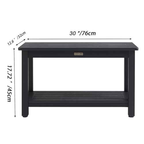 KaimuBench 30'' Waterproof Shower Stool, Poly Lumber Shower Bench Seat for Shaving Legs, HDPS Plastic Bath Chair Seat, Non-Slip & No Maintenance, Black, Weight Capacity 700LBS (30 x 13 Inches) - color: Black, size: XL Size(30*13*18'')