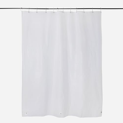 DKNY Frosty Shower Curtain Liner 70 x 72 Polyethylene with Black Grommets - color: Frosty/Black Grommets