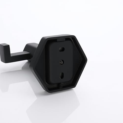 GERZWY Matte Black Coat/Robe Clothes Hook for Bath Kitchen Modern Hotel Style, Stainless Steel Bathroom Double Towel Hook Wall Mounted 2 Pack - color: Black