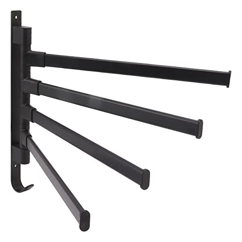 Swivel Towel Black Swivel Towel Swivel Hand Towel Punch Bathroom Towel Rack Wall Mounted Bathroom Corner Hanging Rod Bath Towel Bars (4 Arms) - color: 4 Arms