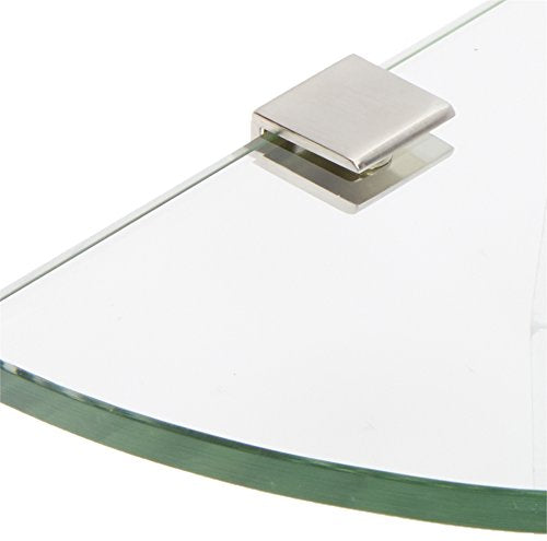 Spancraft 6" Quarter Round Glass with Square Clamp, Brushed Nickel Bracket - color: Brushed Nickel Bracket
