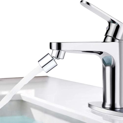 Faucet Aerator, 360° Swivel Kitchen Sink Aerator, Dual-function 2-Flow Sprayer Faucet Head, Big Angle Sink Sprayer Attachement, Faucet Replacement Part 55/64 Inch Female Thread - Chrome