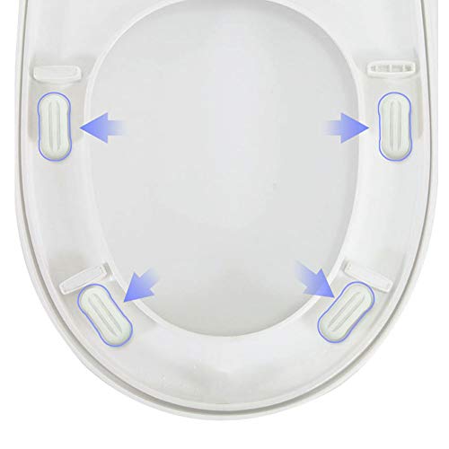 Toilet Seat Bumper for Bidet Attachment with Strong Adhesive White 4PACK