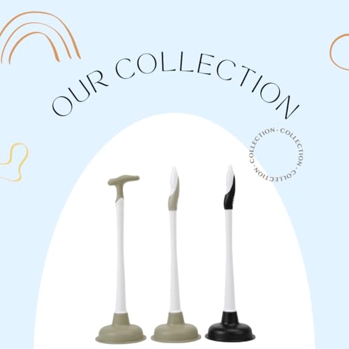 2-Pack Sink Plunger Basic Plunger (2506) – Natural Rubber Bathroom Plunger with Ergonomic Design For Toilets, Sinks, Showers & Kitchen Drains | Splash-Proof, Durable & Effective Unclogging – Black