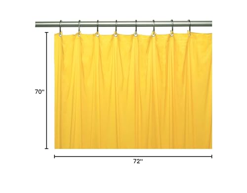 Elegant Heavy Duty Vinyl Shower Curtain Liner with 12 Metal Grommets Yellow - color: Yellow