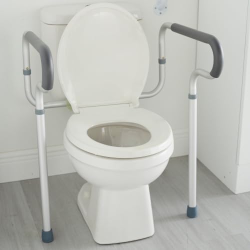McKesson Toilet Safety Frame and Rail, Gray, 4 ct | Aluminum, Adjustable