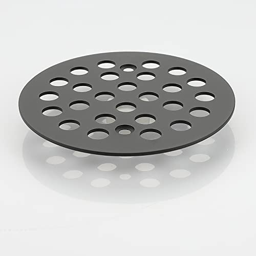 4-1/4 Inch Screw-in Round Shower Drain Cover Replacement Floor Drainer Grate with Screws Matte Black - color: Matte Black