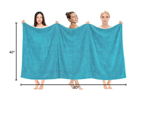 Cotton Paradise 100% Cotton Turkish Towel, Soft Absorbent Quick Dry, 40x80 Oversized Bath Sheet Towel, Ocean Aqua - color: Ocean Aqua, size: 40"x80"