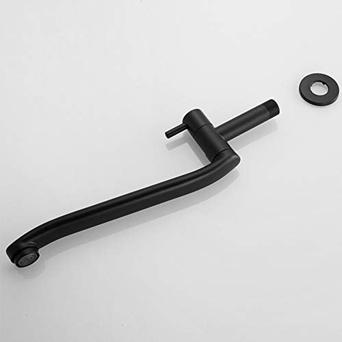Wall-Mounted Black Cold Water Faucet Washing Machine Mop Pool Garden Taps (21cm) - size: 21cm