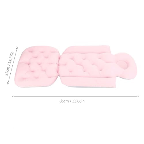 Bathtub Full Body Mat Non Slip Breathable, Soft Supportive Bath Pillow, Comfortable Tub Cushion for Adult, Relaxing Bathing Experience, Lightweight + Antislip, 33.86x14.57in (Pink) - color: Pink