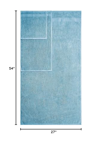 American Veteran Towel, 6 Piece Towel Set for Bathroom, 100% Cotton Turkish Bathroom Towels, 2 Bath Towels 2 Hand Towels 2 Washcloths, Sky Blue - color: Sky Blue, size: X Large 6 PC