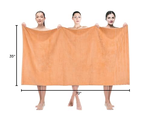 American Soft Linen 100% Cotton Luxury Turkish Towels, 35x70 XL Bath Sheet | Soft Absorbent Quick Dry OEKO Tex Standard 100 Certificated Durable Machine Washable Premium Hotel Quality - color: Malibu Peach, size: 1 Piece set