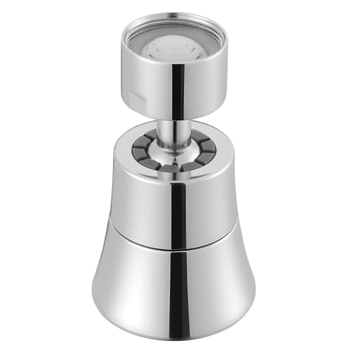 VEVOR Faucet Aerator, 360° Swivel Kitchen Sink Aerator, 5-Function 5-Flow Sink Sprayer Attachment, Bathroom Faucet Extender Head Replacement for 15/16 inch Female Thread with Adapter & 55/64 inch Male