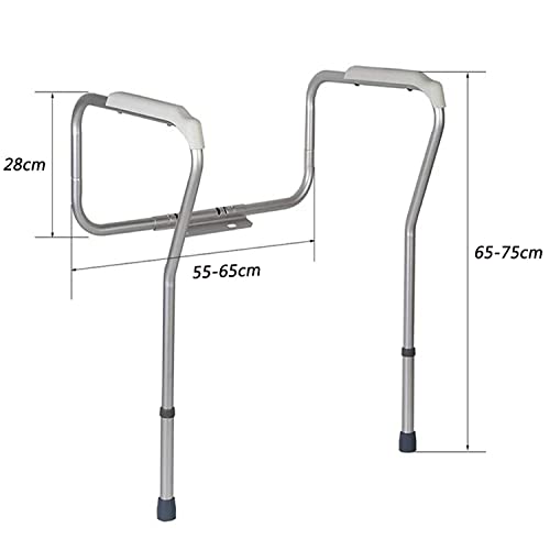 Free Standing Toilet Surround Frame, Adjustable Height Aluminium Bathroom Safety Frame Rail, Lightweight Non-Slip, for Assist Elderly Disabled Seat Support Bath