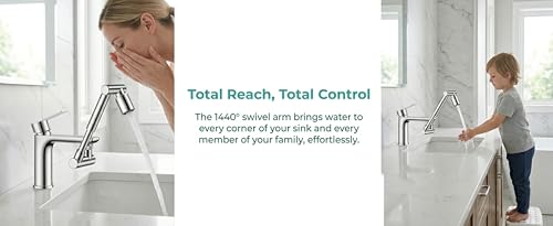 1440° Rotating Faucet Extender with 5cm Telescopic Arm Dual Mode Splash-Proof Kitchen Sink Sprayer Universal Fit Water Saving Aerator Adapter Chrome Finish for Bathroom Washing - color: Silver