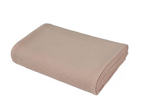 Waffle Bath Towel, 30.5x58 INCHES, 100% Natural Organic Cotton, GOTS Certified Super ABSORBANT & Quick Dry, NO SOFTENERS, Environment Friendly (Pearl Blush) - color: Pearl Blush