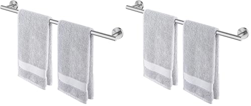 KES Bathroom Towel Bar 25.2 Inches Bath Towel Rack for Bathroom Towel Holder SUS304 Stainless Steel Brushed Finish, Total Length 27.6 Inch, A2000S70B-2 (Pack of 2) - color: Brushed Grey, size: 27.6 Inch (Pack of 2)