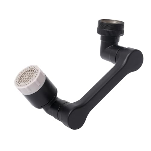 1080°Swivel Faucet Extender, Sink Water Faucet Aerator Extension, kitchen sink faucet, Kitchen Rotating Extension with 2 Mode Splash (Black, Long arm extender) - color: Black, size: Long arm extender