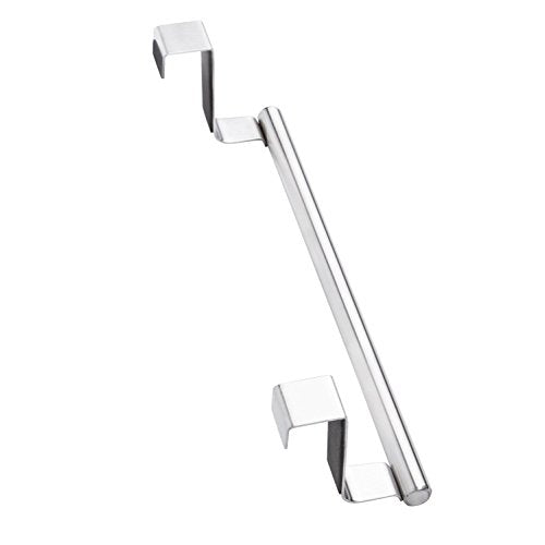 Mziart Modern Towel Bar with Hooks for Bathroom and Kitchen, Brushed Stainless Steel Towel Hanger Over Cabinet (9 inch) - size: 9 inch